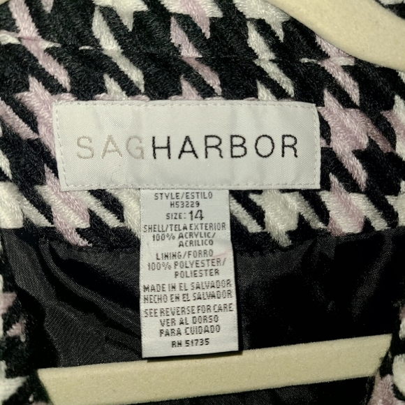 Sag Harbor Black, White, lavender Blazer with Houndstooth Pattern - Picture 5 of 8